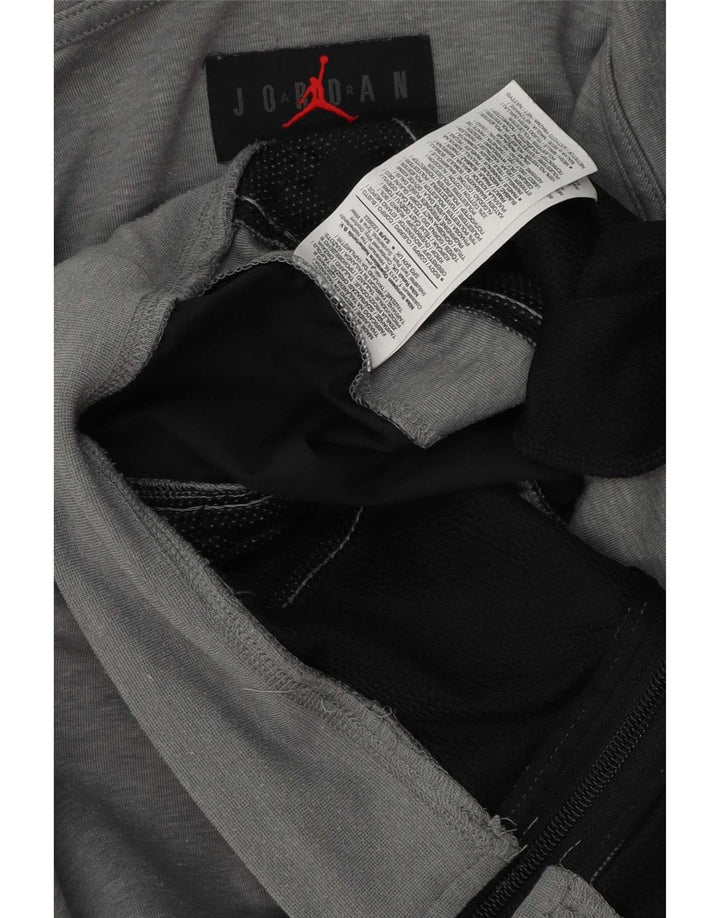 Jordan Herren-Kapuzenpullover mit Reißverschluss, mittelgraues Farbblock-Polyester