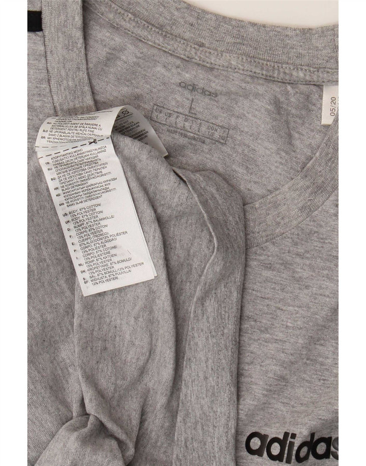 Adidas Herren T-Shirt Top Large Grau meliert Baumwolle