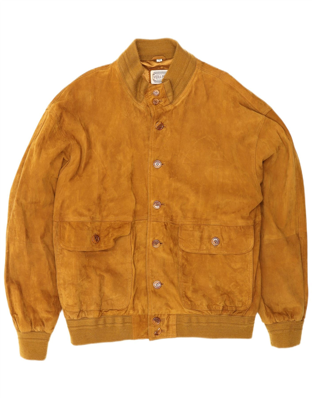 VINTAGE Herren Wildleder Bomberjacke IT 50 Großes braunes Leder