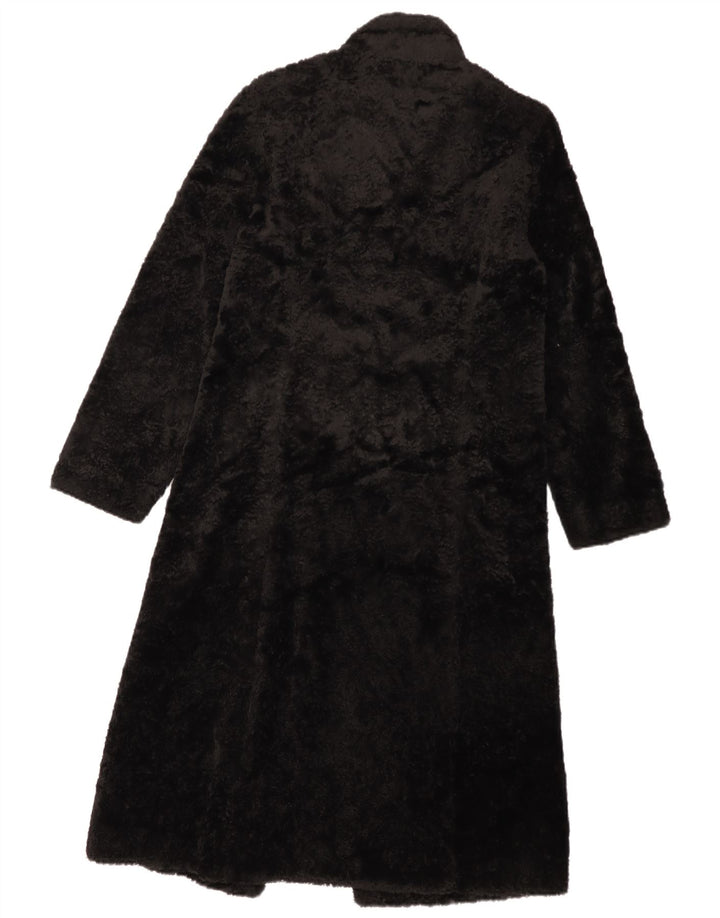 LAURA ASHLEY Damen Kunstpelzmantel UK 8 Small Schwarze Viskose