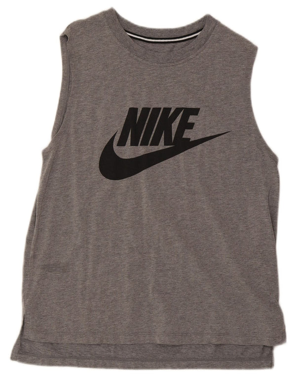 Nike Herren-T-Shirt mit Grafik, mittelgrau gefleckte Baumwolle