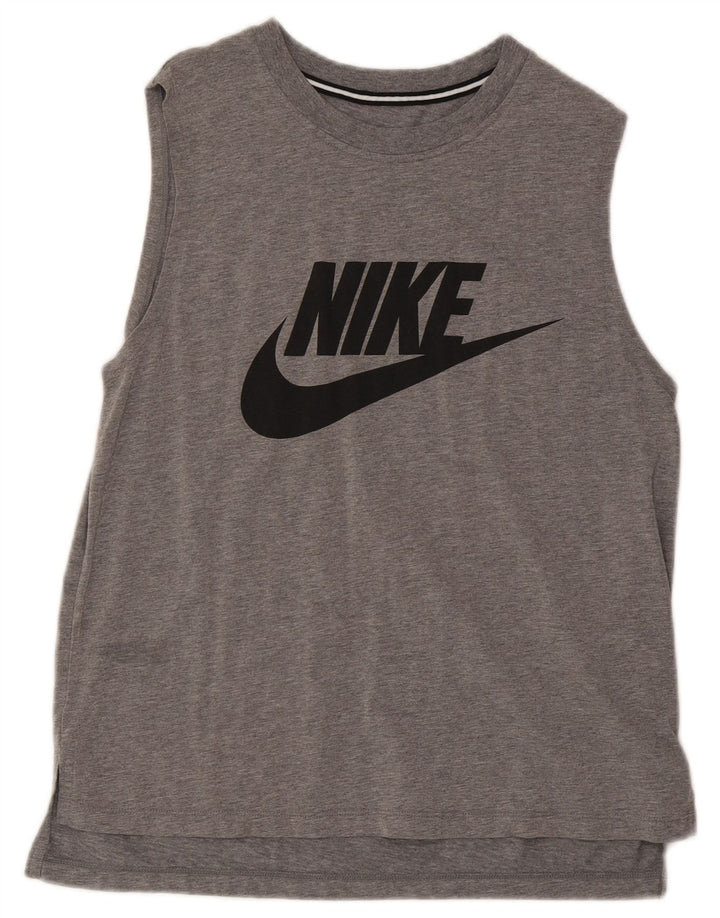 Nike Herren-T-Shirt mit Grafik, mittelgrau gefleckte Baumwolle