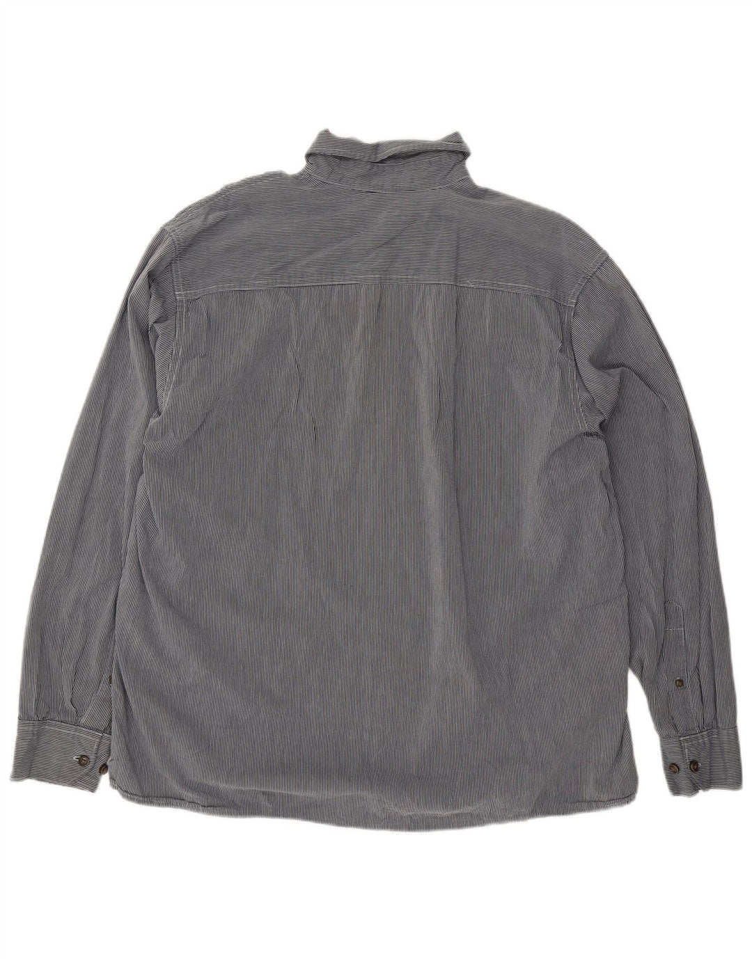 Wrangler Herrenhemd XL, blaue Nadelstreifen-Baumwolle