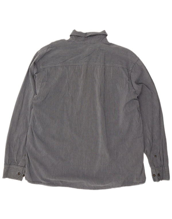 Wrangler Herrenhemd XL, blaue Nadelstreifen-Baumwolle