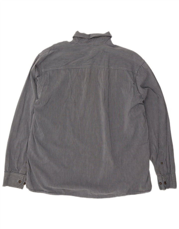 Wrangler Herrenhemd XL, blaue Nadelstreifen-Baumwolle