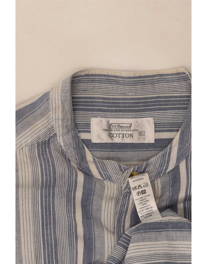 St. Bernard Herrenhemd XL blau gestreift aus Baumwolle