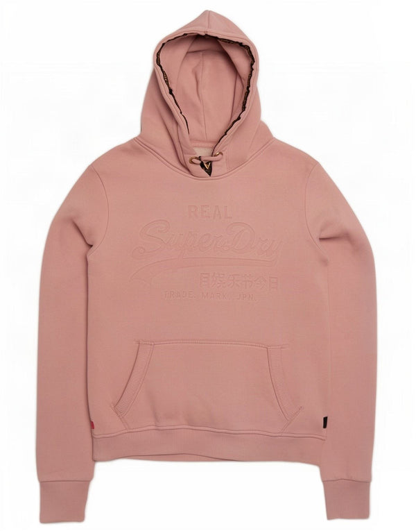 Superdry Damen-Kapuzenpullover mit Grafik, UK 12, mittelrosa, Baumwolle