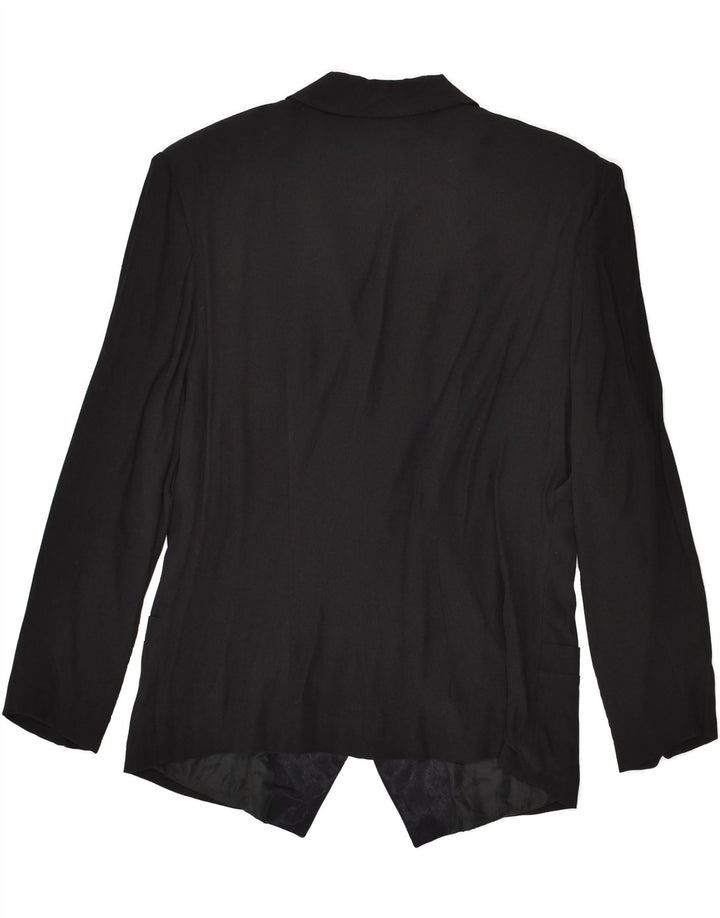 VINTAGE Womens Double Breasted Blazer Jacket EU 40 Medium Black Acetate | Vintage Vintage | Thrift | Second-Hand Vintage | Used Clothing | Messina Hembry 