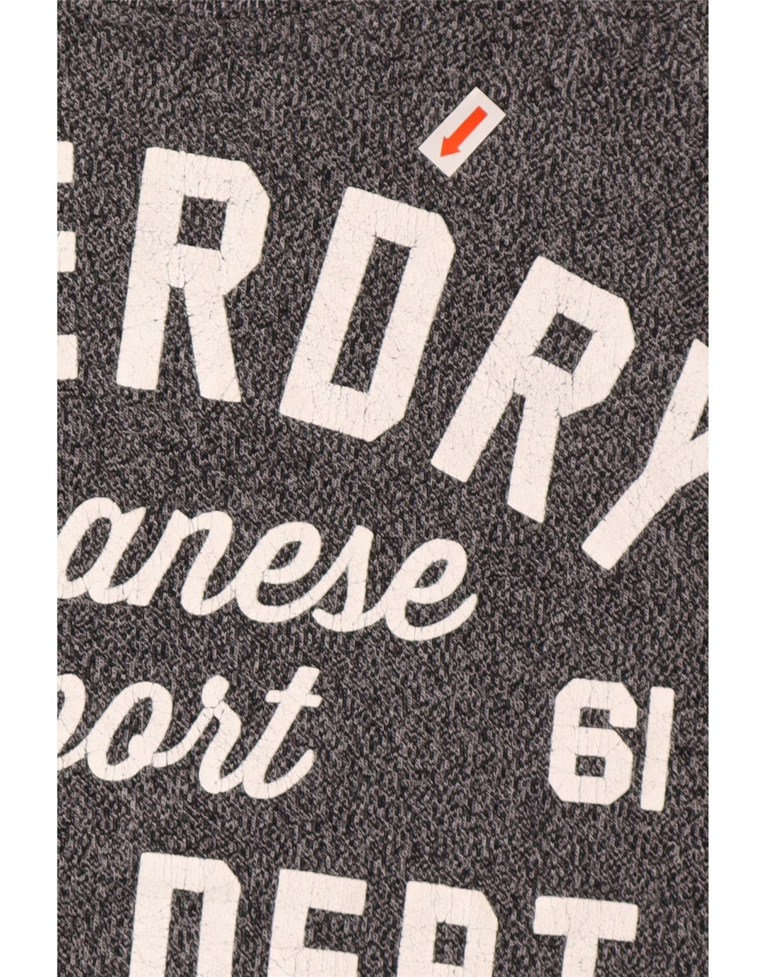 SUPERDRY Grafisches T-Shirt-Oberteil für Herren aus mittelgrau gesprenkelter Baumwolle