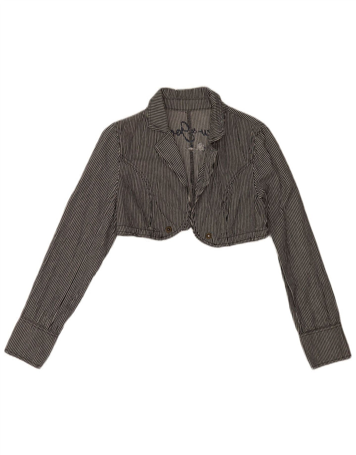 Desigual Womens Open Bolero Jacke UK 12 Mittel Marineblau gestreift