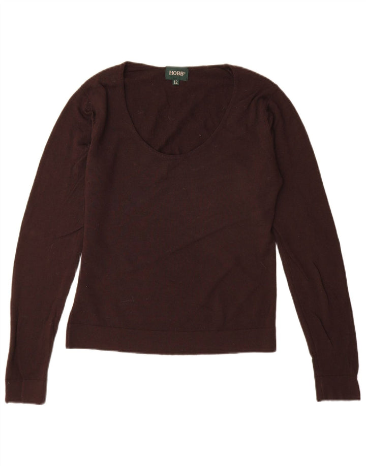HOBBS Damen-Pullover mit U-Boot-Ausschnitt, UK 12, mittelbraune Schurwolle