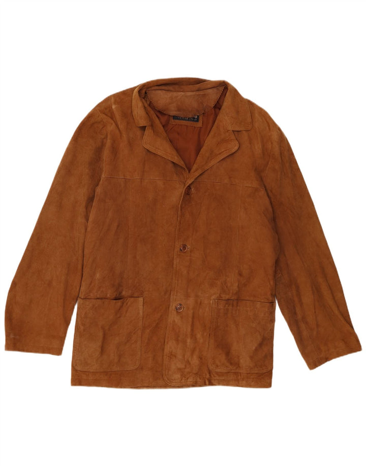 Vintage Herren Wildlederjacke UK 38 Mittelbraunes Leder