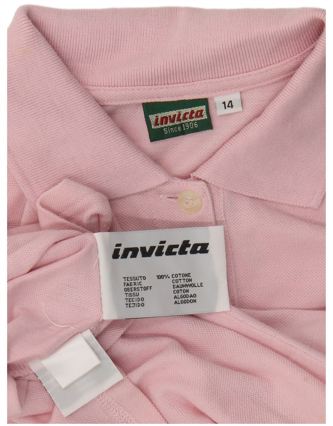INVICTA Damen Ärmelloses Polokleid UK 14 Mittelrosa Baumwolle