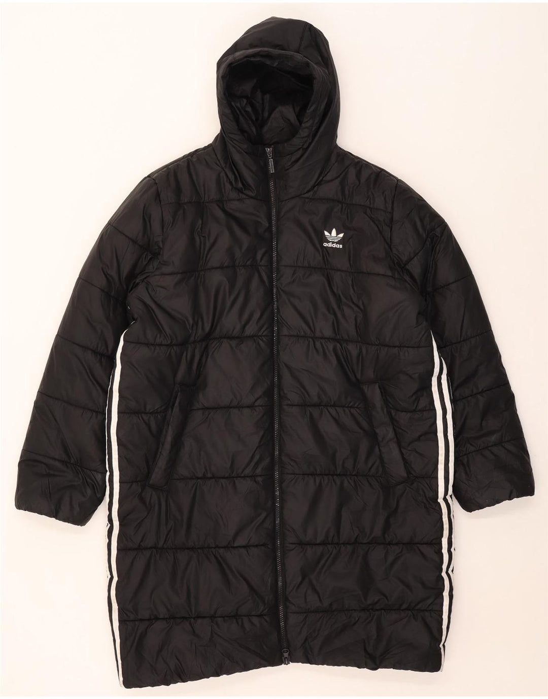 Adidas Damen Kapuzenmantel, gepolstert, UK 16/18, Größe L, Schwarz, Polyester