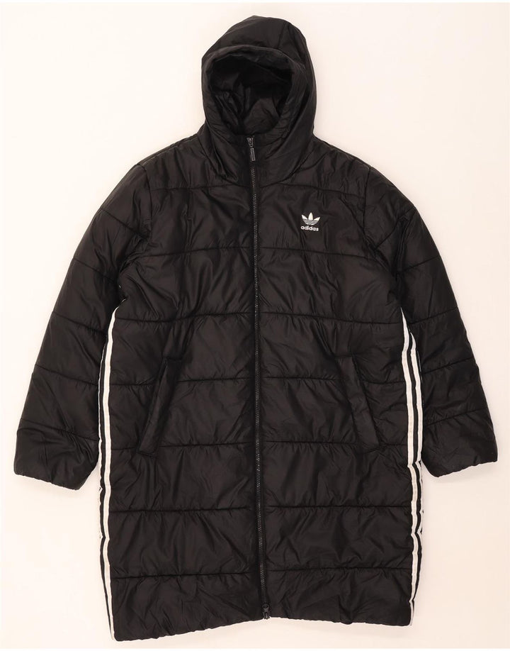 Adidas Damen Kapuzenmantel, gepolstert, UK 16/18, Größe L, Schwarz, Polyester