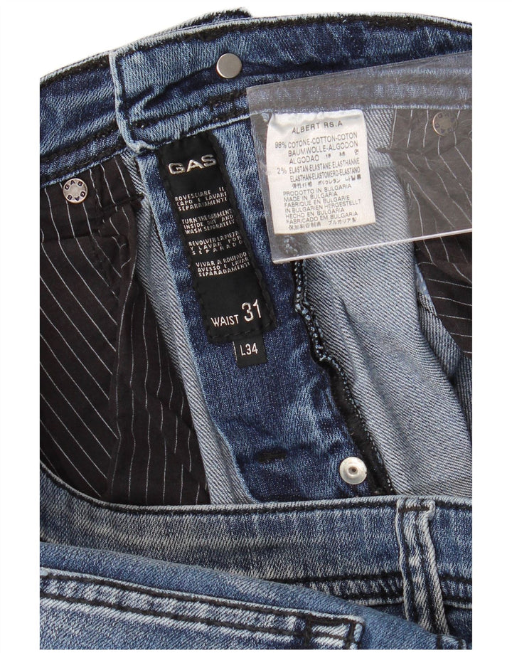 GAS Herren Straight Jeans W31 L30 Blaue Baumwolle