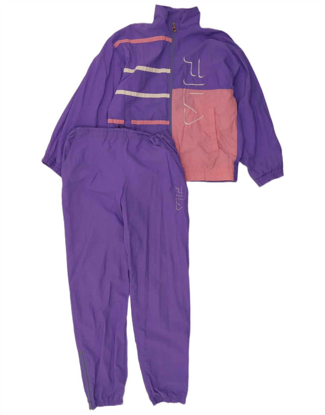 Fila Womens Graphic Full Trainingsanzug IT 42 Mittellila Farbblock