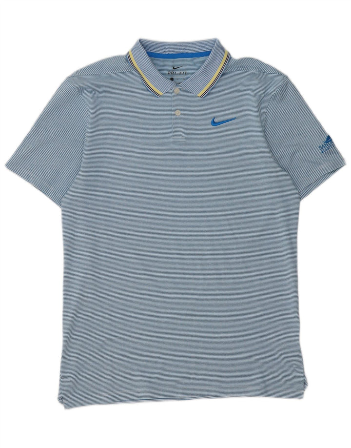 Nike Herren Dri Fit Poloshirt, klein, blau gestreift, Polyester