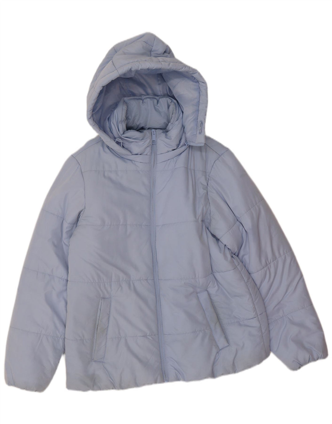 Marks & Spencer Wattierte Damenjacke mit Kapuze, UK 14, Größe L, Blau, Polyester