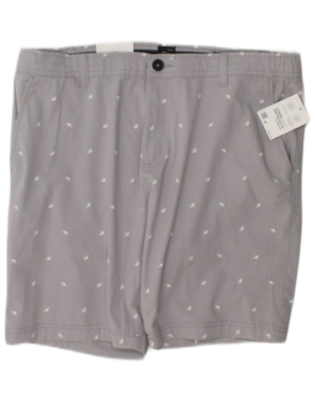 C & A Herren-Chinoshorts mit abstraktem Muster, schmal, W38, XL, graue Baumwolle