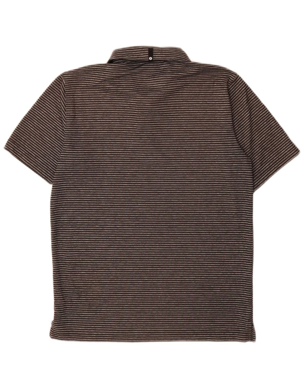 Puma Herren-Poloshirt, kleines graues Nadelstreifen-Polyester