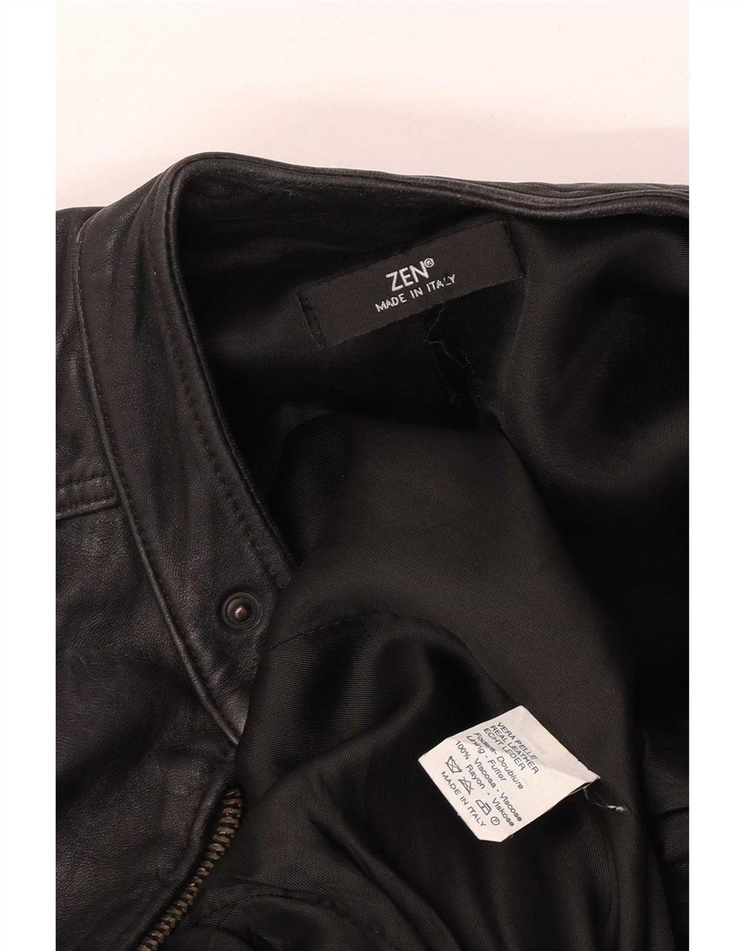 Zen Herren Lederjacke EU 50 Mittelschwarzes Leder