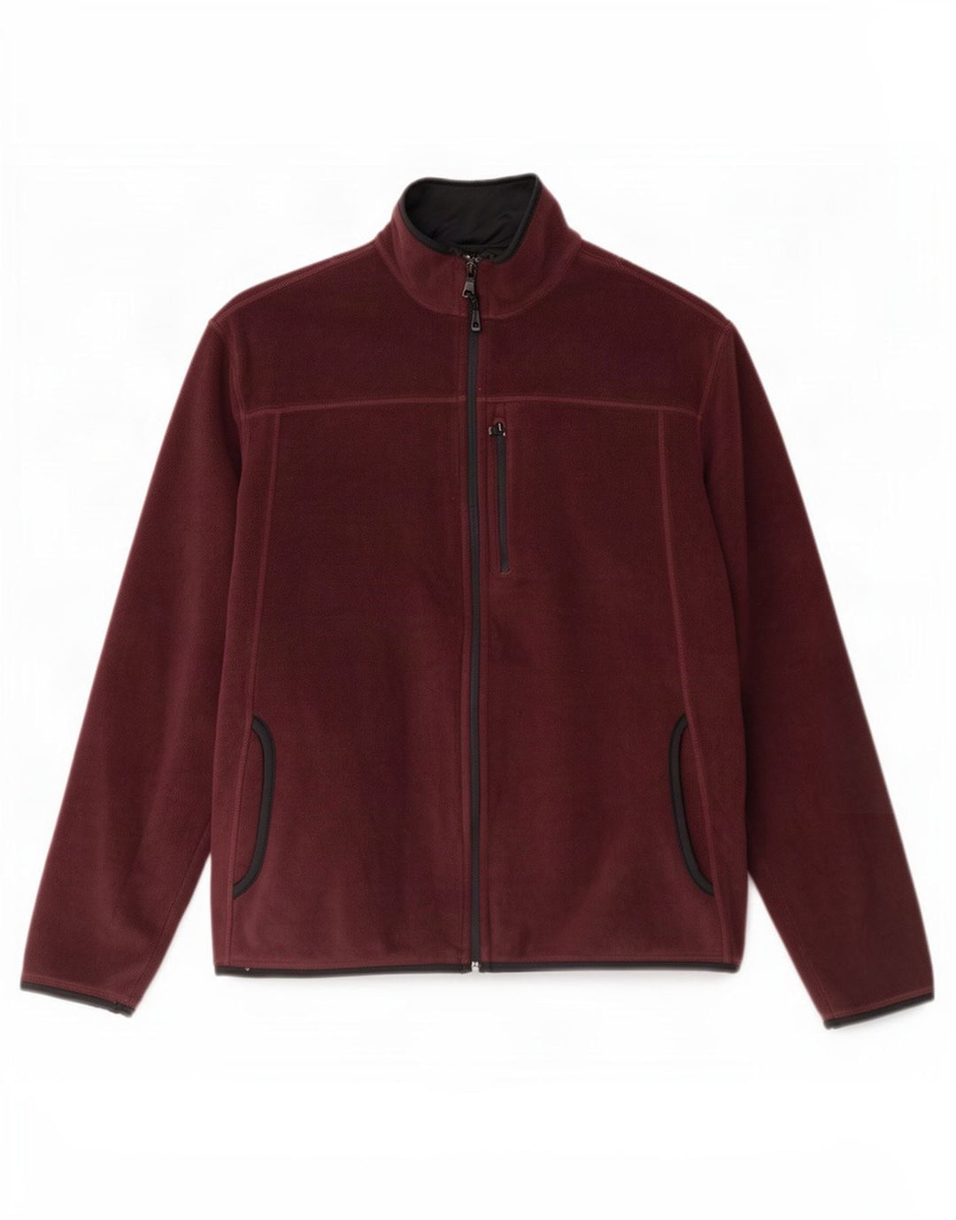 Marks & Spencer Herren Fleecejacke UK 40 Large Burgunderrot Polyester