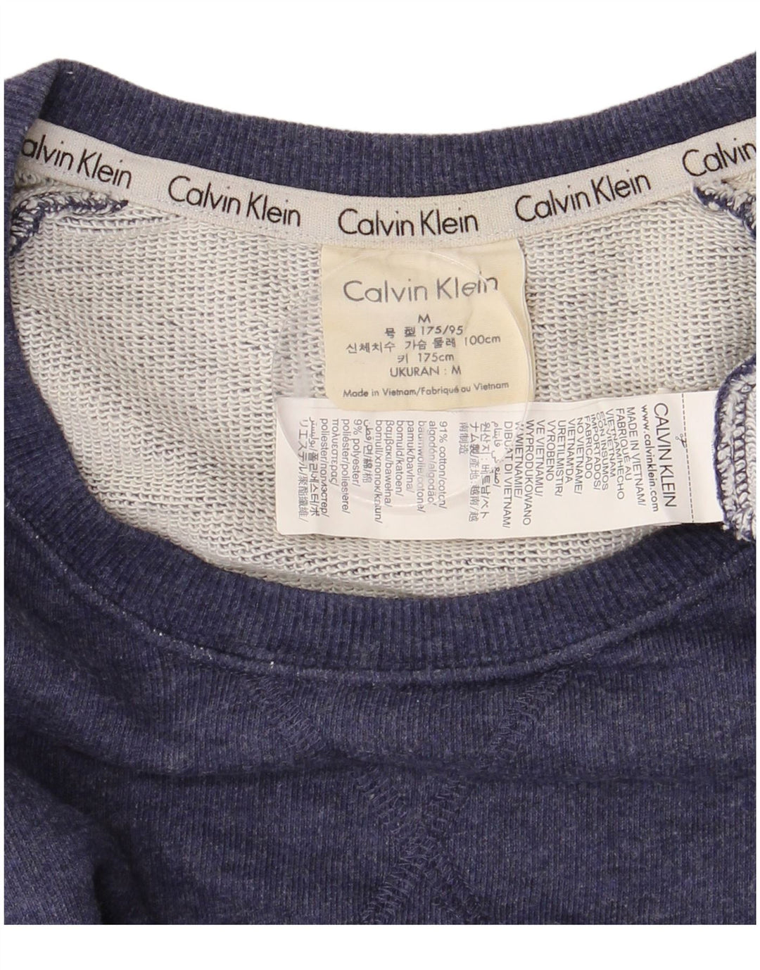 CALVIN KLEIN Grafischer Herren-Sweatshirt-Pullover, mittlerer Marineblau-Farbblock