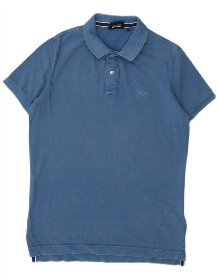Superdry Herren-Poloshirt, große blaue Baumwolle