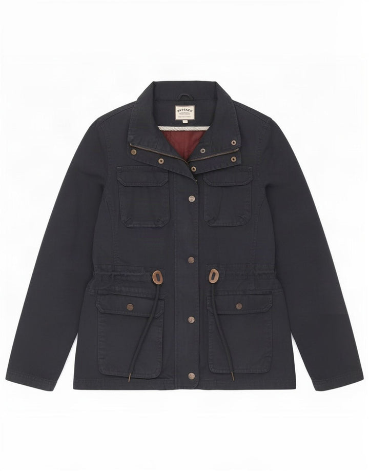Fat Face Womens Utility Jacke UK 10 Small Marineblau Baumwolle