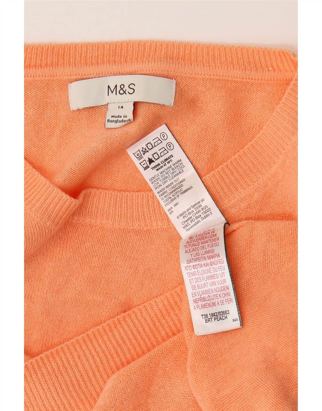 Marks & Spencer Damen-Pullover mit Rundhalsausschnitt, Gr. 14, Mittelrosa, Acryl
