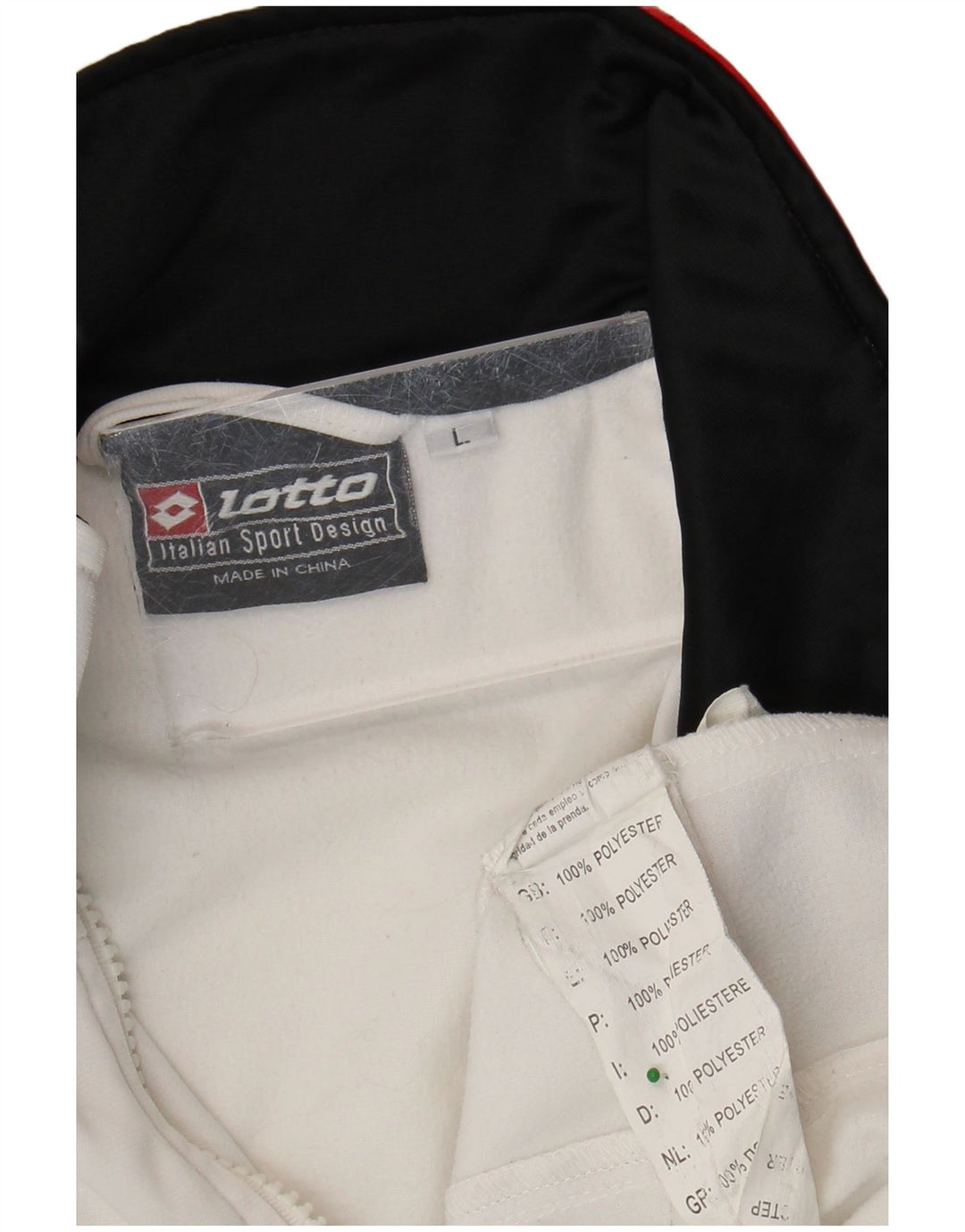 Lotto Herren-Trainingsanzug-Oberteil, Jacke, groß, weißes Farbblock-Polyester