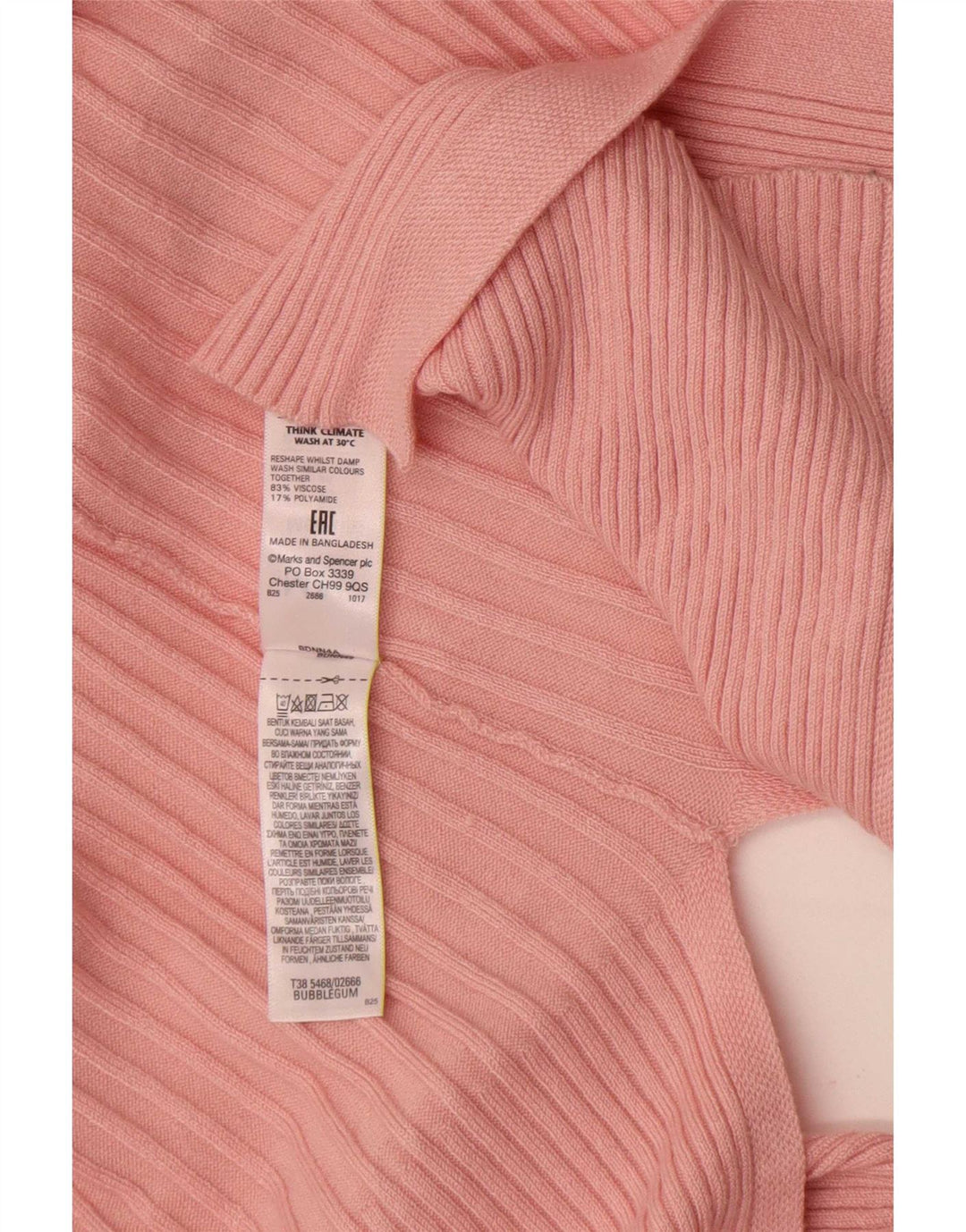 Marks & Spencer Damen Longline Open Cardigan Pullover UK 14 Mittelrosa