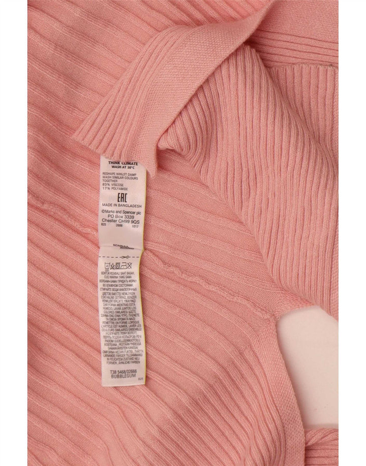 Marks & Spencer Damen Longline Open Cardigan Pullover UK 14 Mittelrosa