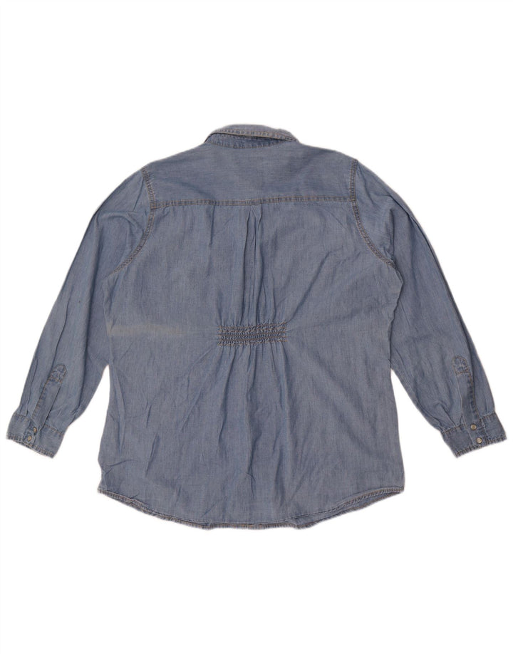 Izod Damen Jeanshemd UK 16 Large Blau Baumwolle