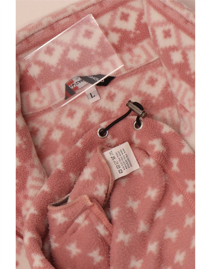 F.LLI Campagnolo Damen Fleecejacke UK 16 Large Rosa Geometrisch Polyester