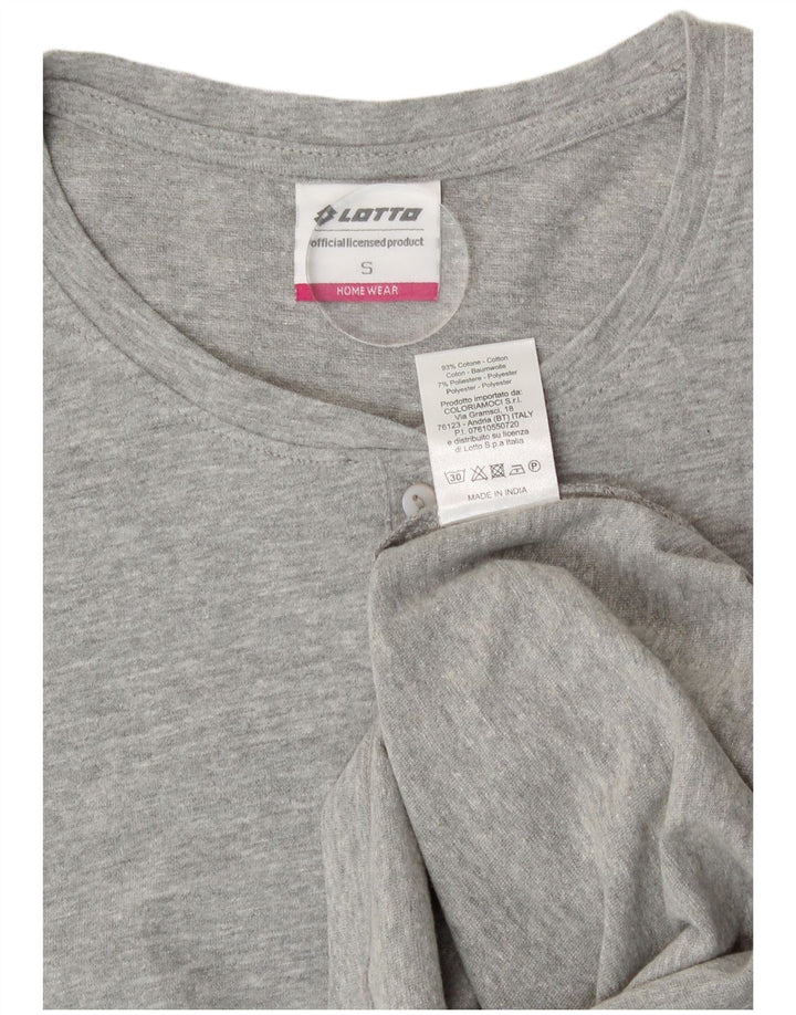 Lotto Womens Graphic Top Langarm UK 10 Small Grau Baumwolle