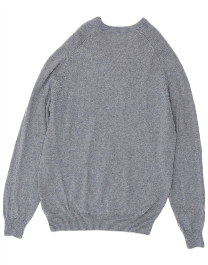 Marks & Spencer Herren Blue Harbour Pullover mit V-Ausschnitt Mittelblau