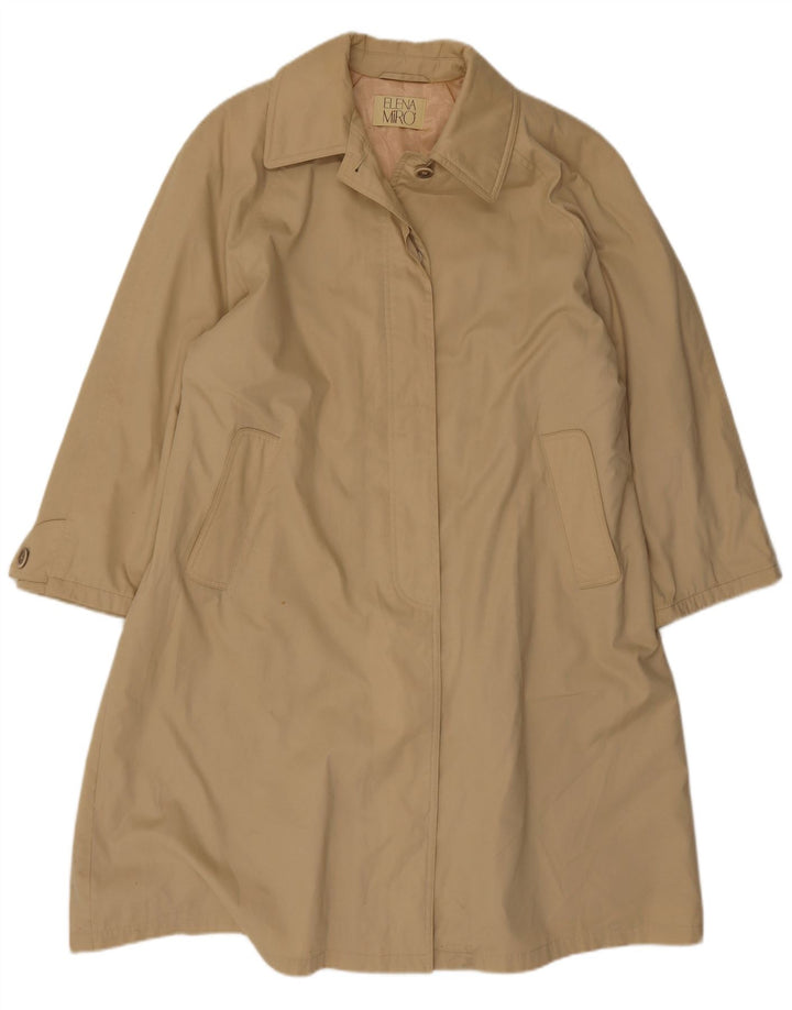 ELENA MIRO Damen Übergroßer Mantel UK 16 Large Beige Baumwolle
