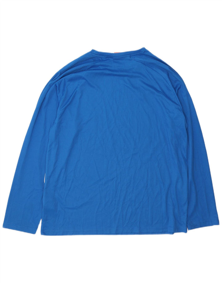 Puma Herren-Top, langärmelig, groß, blau gestreift, Polyester