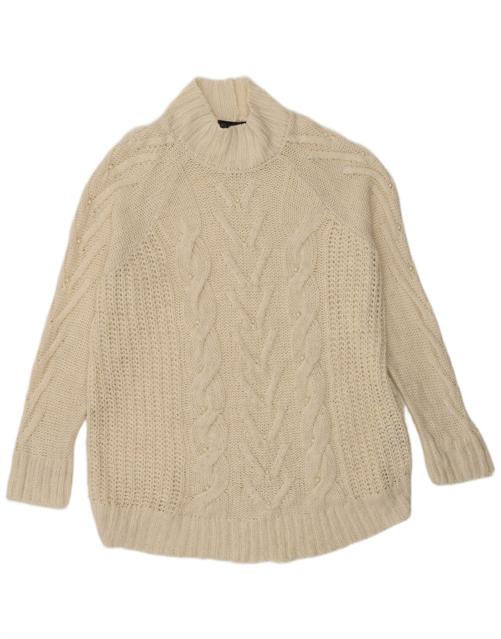 Marks & Spencer Damen-Pullover mit Rollkragen, Gr. 40, Beige, Acryl