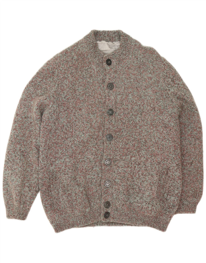 Vintage Herren-Cardigan-Pullover, groß, mehrfarbig, gefleckt