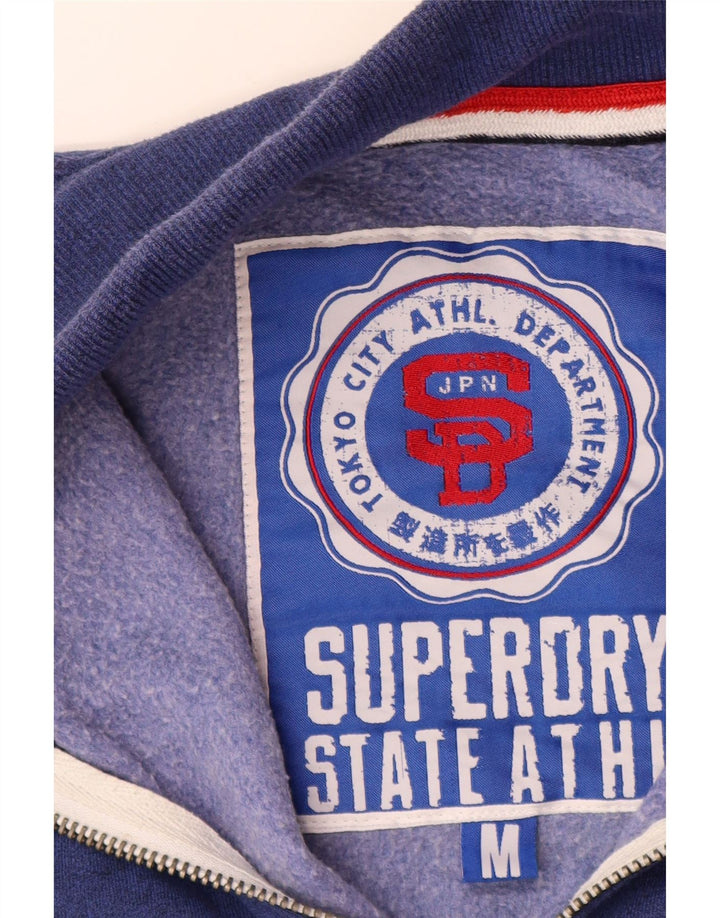 Superdry Herren-Trainingsanzug-Oberteil mit grafischem Muster, mittelmarineblaue Baumwolle