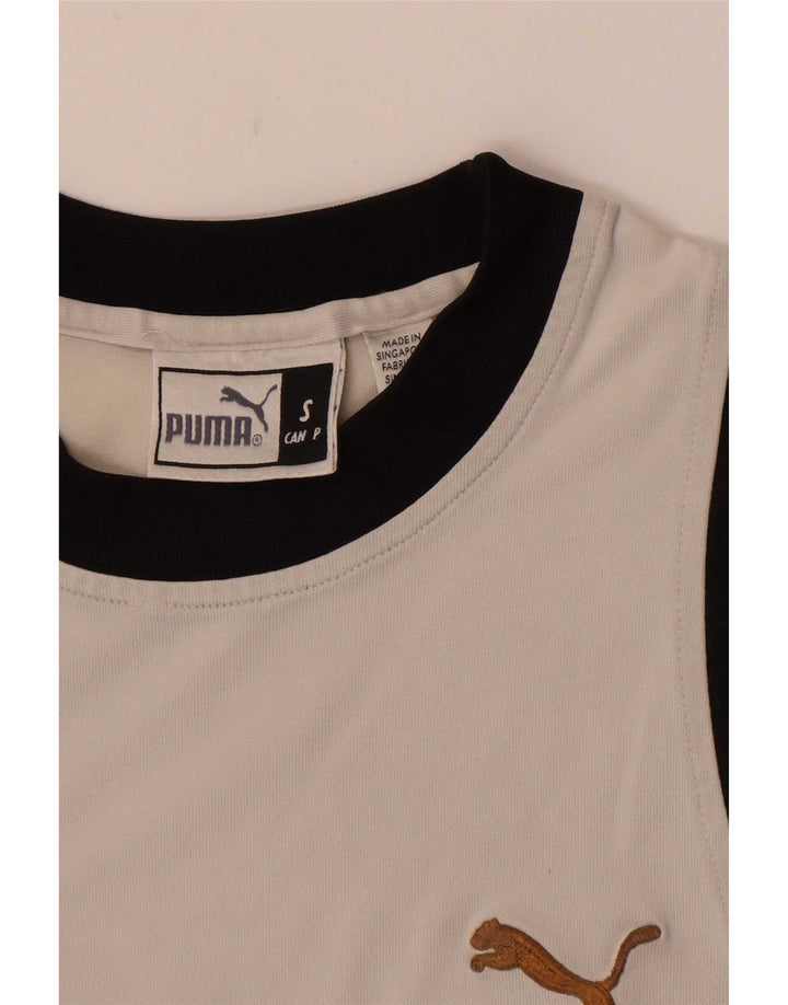 Puma Herren T-Shirt Top Small Weiß Farbblock