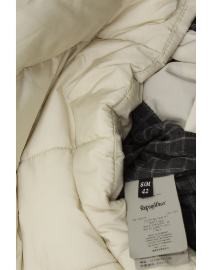 Refrigiwear Damen Wattierte Jacke IT 42 Medium Off White Polyamid