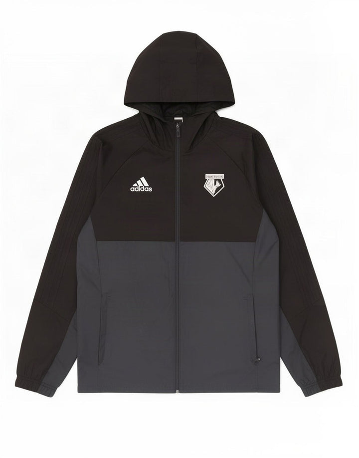 Adidas Herren-Regenjacke mit Kapuze, UK 40, Größe L, Schwarz, Colourblock-Polyester