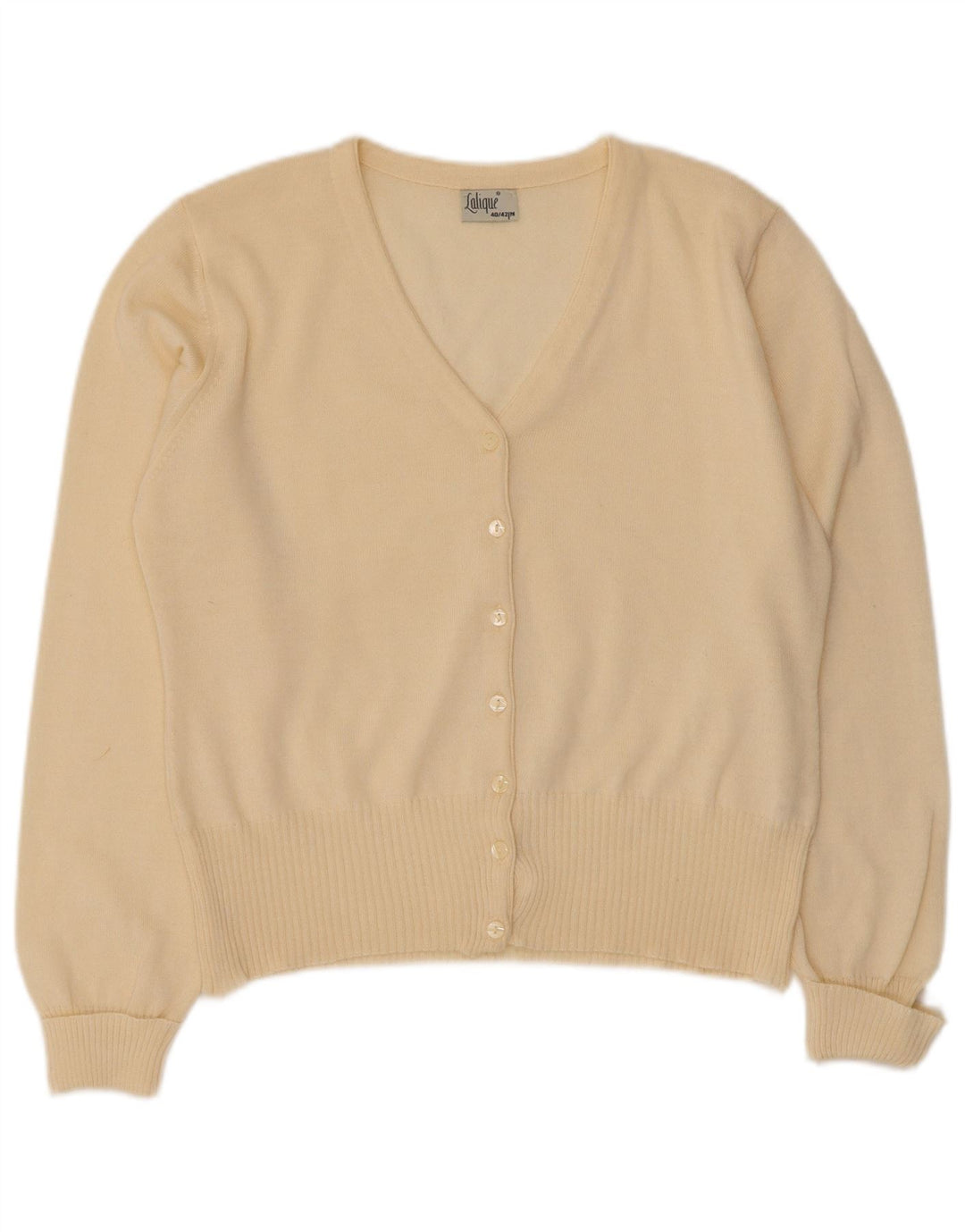 Vintage Damen Cardigan Pullover EU 40/42 Medium Off White Wool