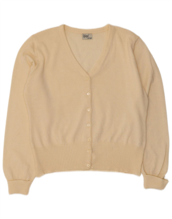 Vintage Damen Cardigan Pullover EU 40/42 Medium Off White Wool