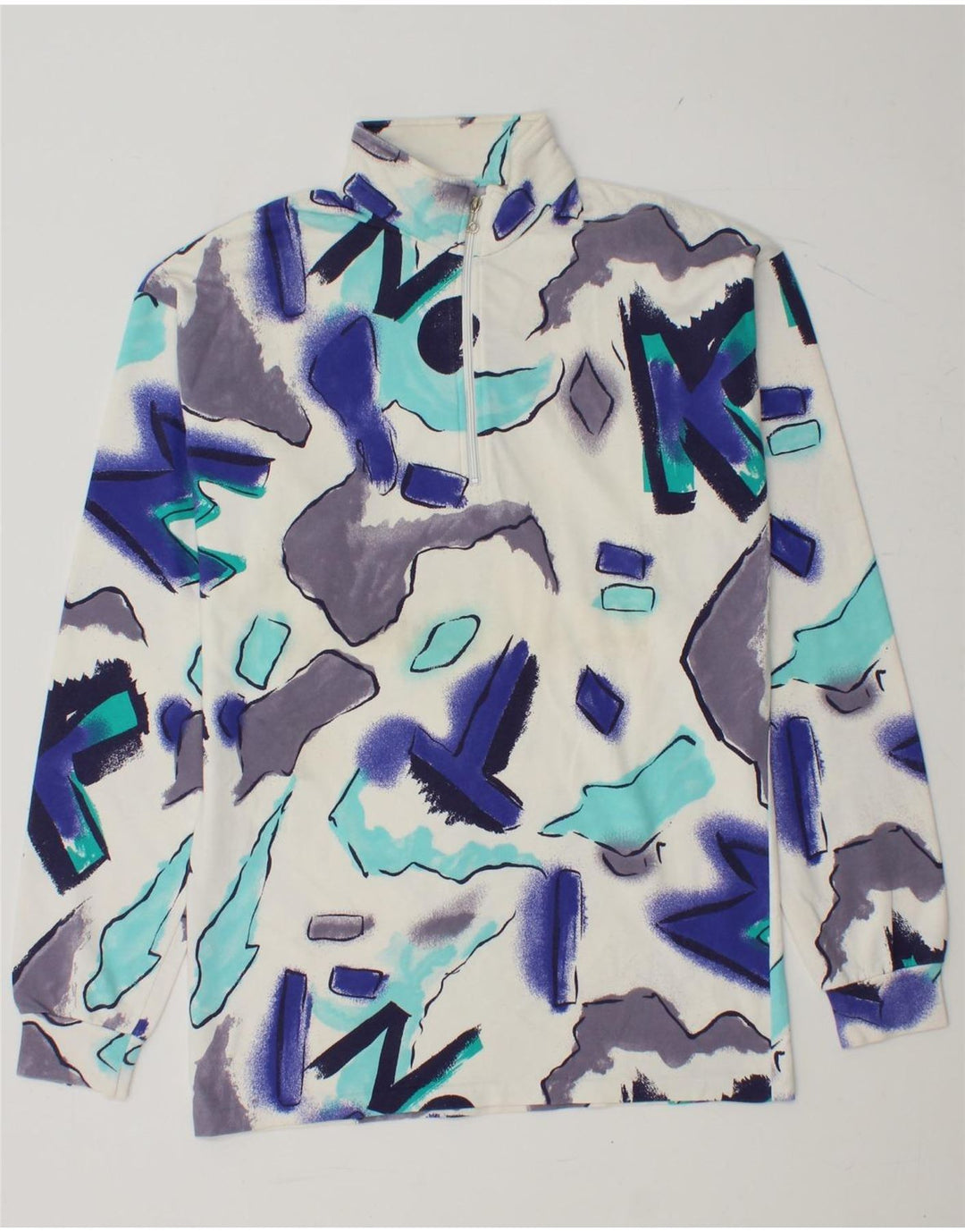 BENGER Herren-Oberteil mit abstraktem Muster und Reißverschluss, langärmlig, klein, mehrfarbig