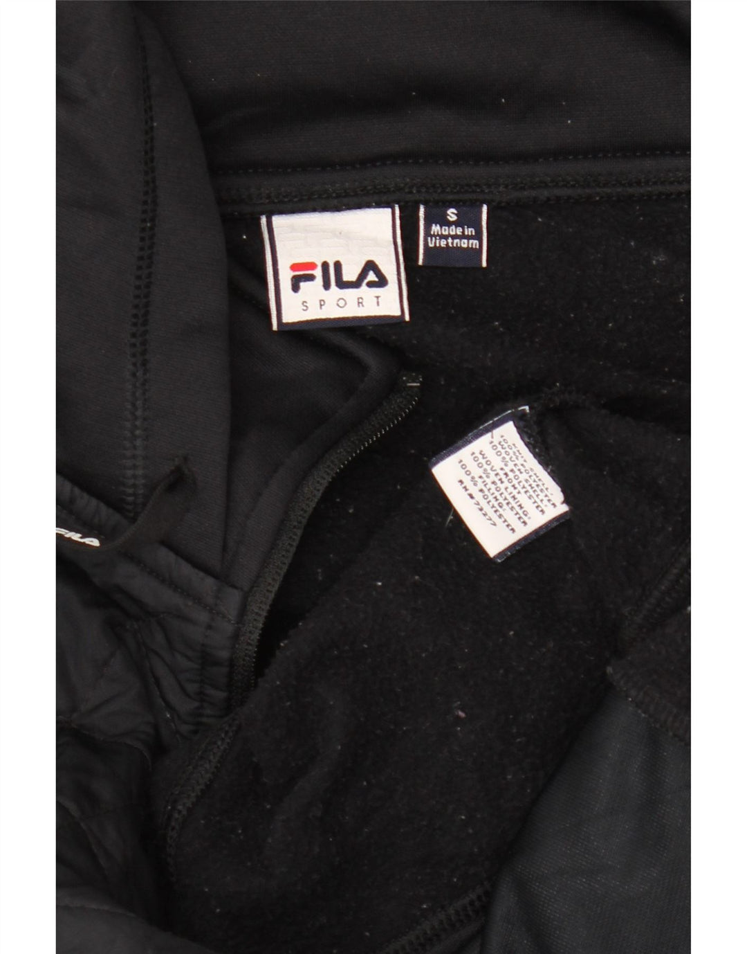 FILA Damen-Kapuzenpullover mit Reißverschluss, Gr. 10, Größe S, Schwarz, Polyester